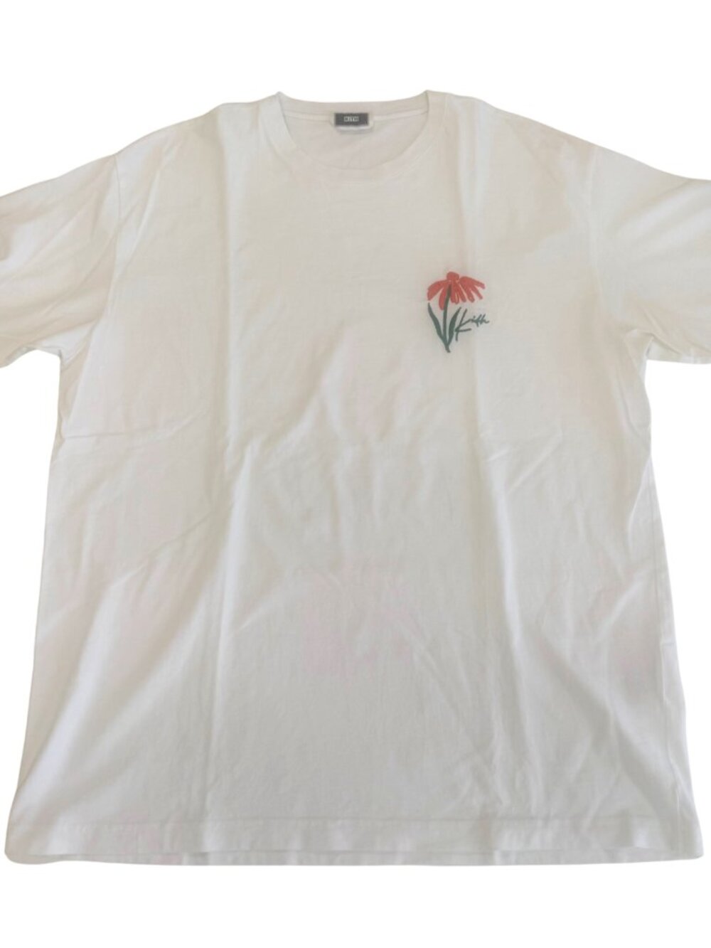 Kith Embroidered Flower Logo T-Shirt White Men’s Size Large L Floral Tee